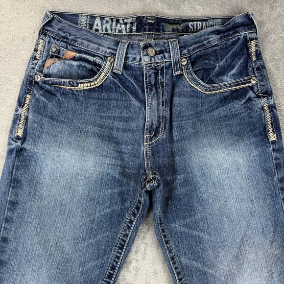 Ariat Men's Slim Straight Jeans - Blue - Picture 3 of 10